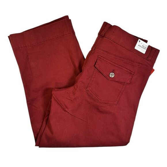 NWT Gloria Vanderbilt Women’s Red Pull On Wide Leg Crop Pants - Size 8 - Picture 3 of 12